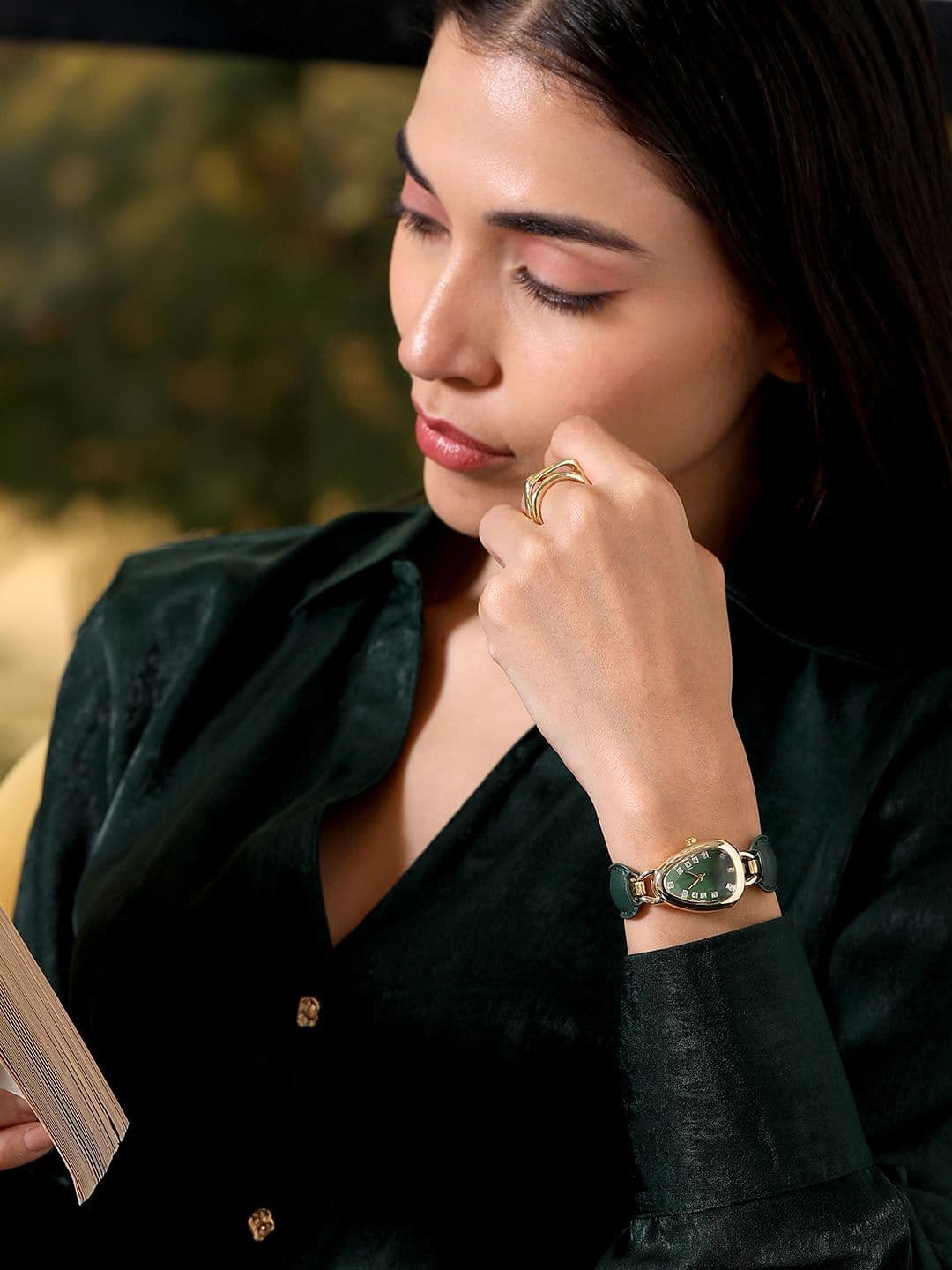 HAUTE SAUCE Women Embellished Dial & Leather Straps Analogue Watch SS26_HSWC1459 thumbnail 5