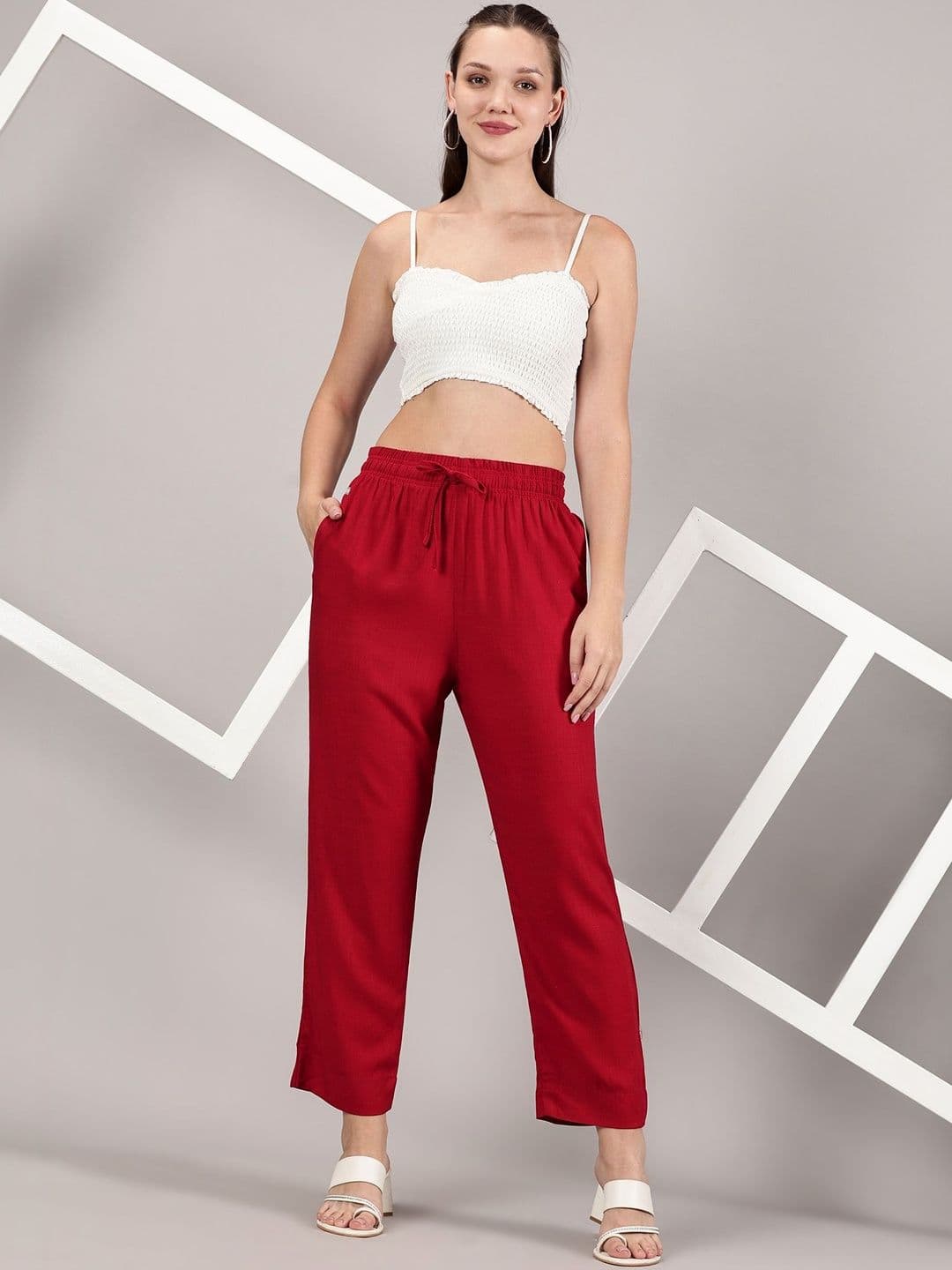 Sadda Fashion Women Relaxed Fit Mid Rise Trousers thumbnail 3