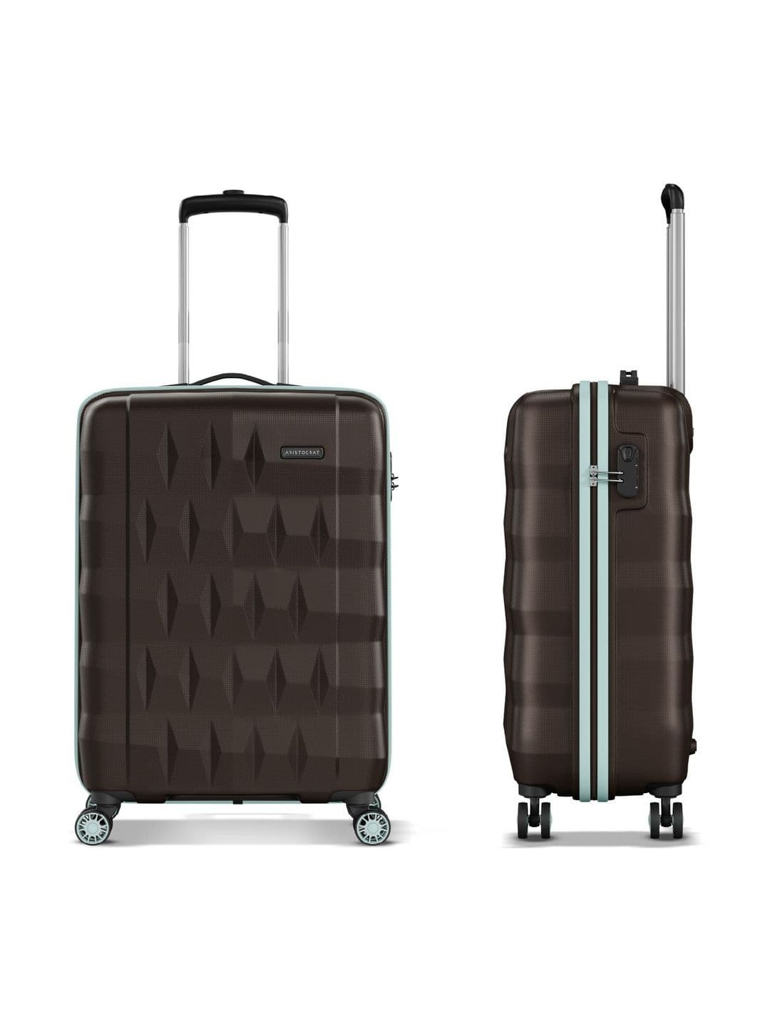 Aristocrat Unisex Comet Dark Brown Small Hard Luggage Cabin Trolley Bag with 8-Wheel thumbnail 2