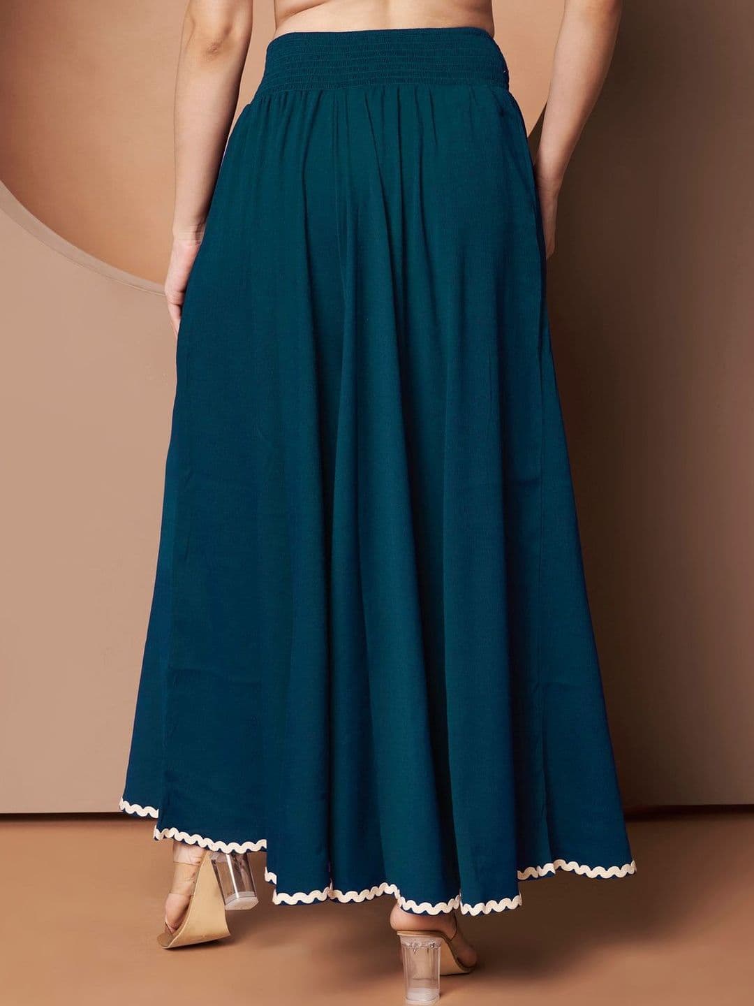 ZWERLON Women Flared Ethnic Palazzos thumbnail 3