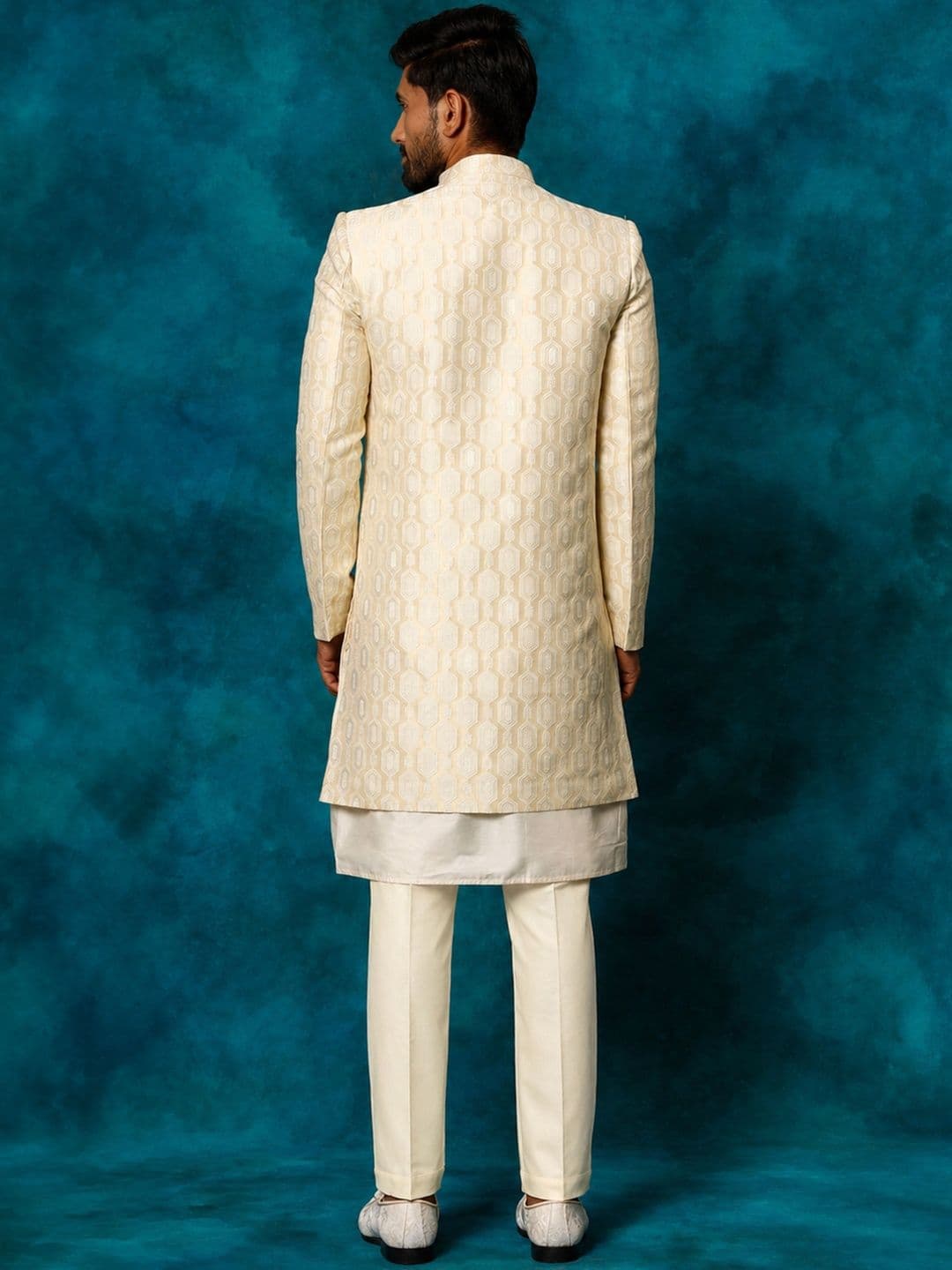 VASTRAMAY  Mandarin Collar  Sherwani Set thumbnail 4