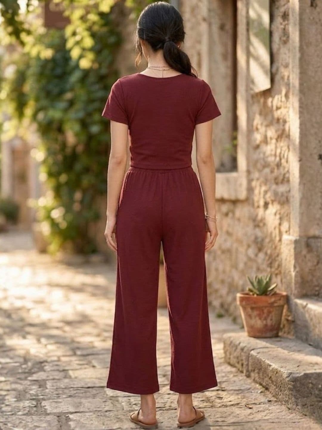 Pookiie Solid Top with Palazzos thumbnail 2