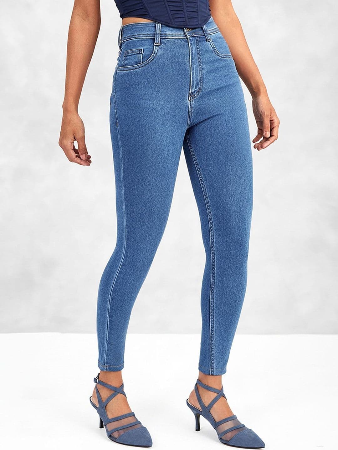 Mast & Harbour Women Skinny High-Rise Cropped Denim Jeans - view 1