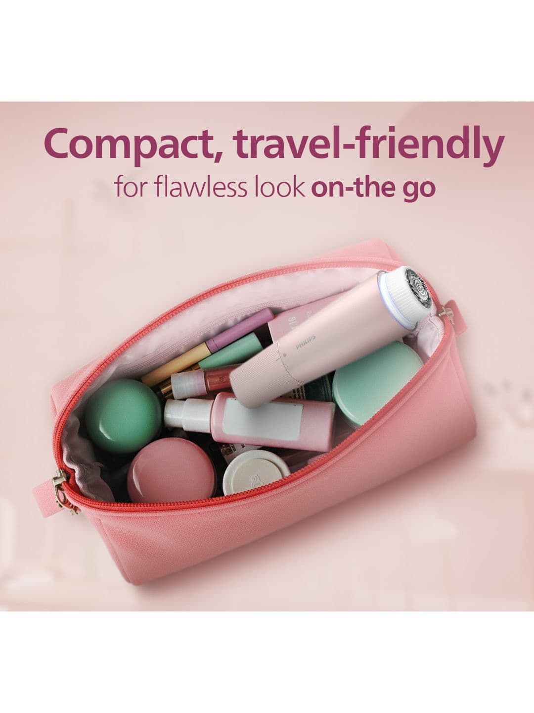 Philips Facial Hair Remover Female Trimmer BRR454/00 360 Degree Hypoallergenic Head - Pink thumbnail 5