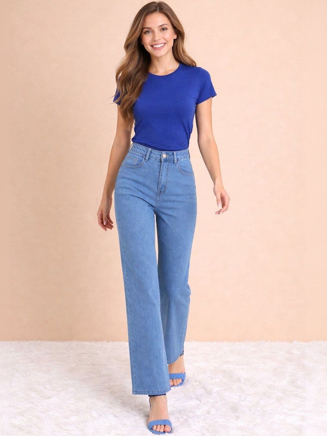 HERE&NOW Women Straight Fit High-Rise Stretchable Jeans - view 1