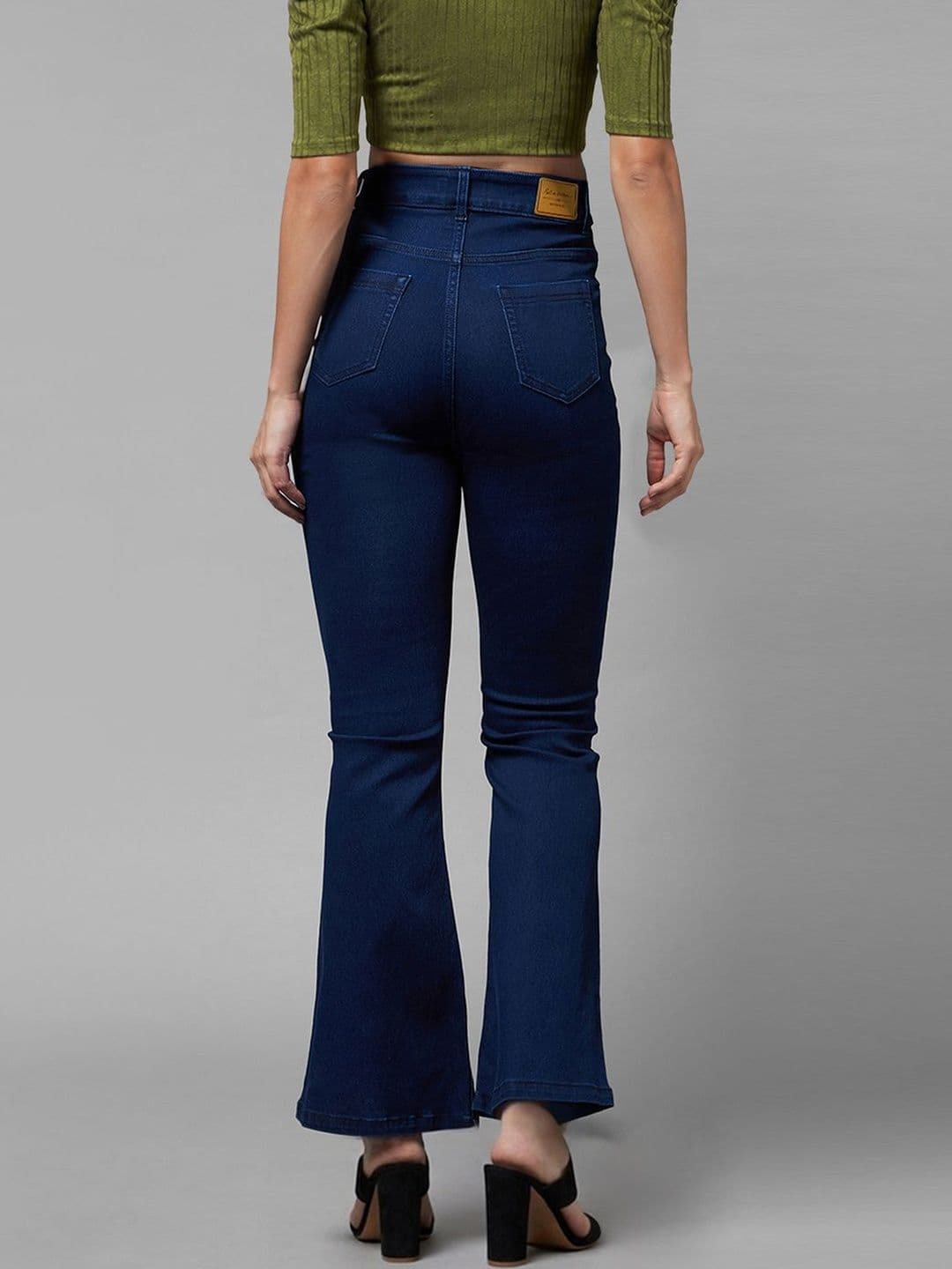 Mast & Harbour Women Bootcut High Rise Clean Look Regular Stretchable Denim Jeans thumbnail 4