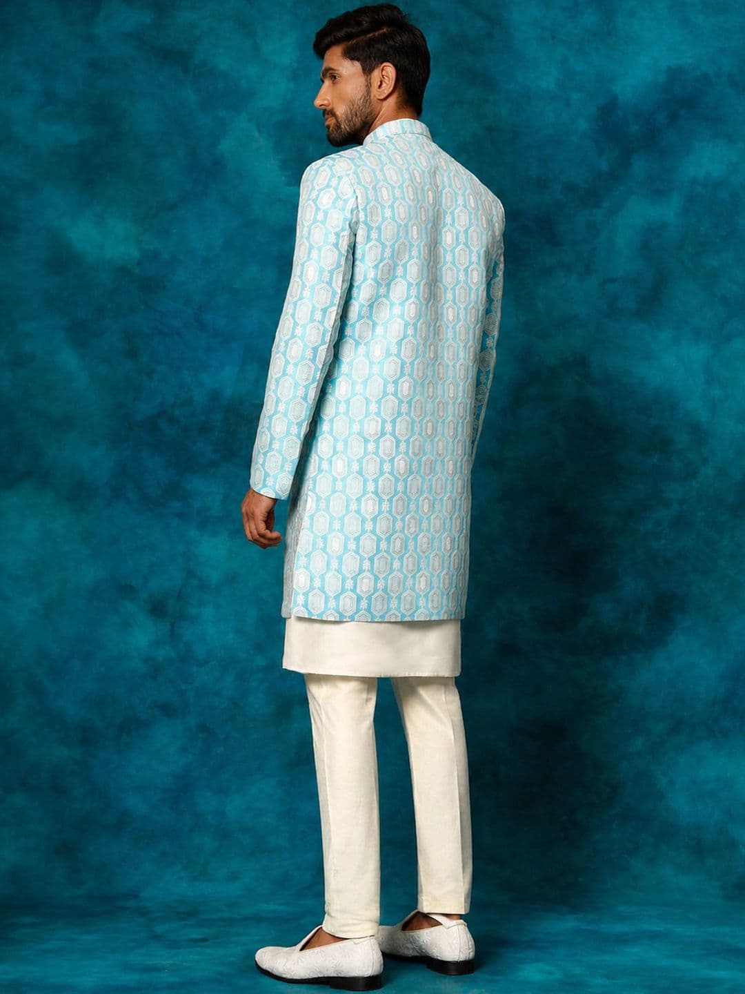 VASTRAMAY  Mandarin Collar  Sherwani Set thumbnail 3