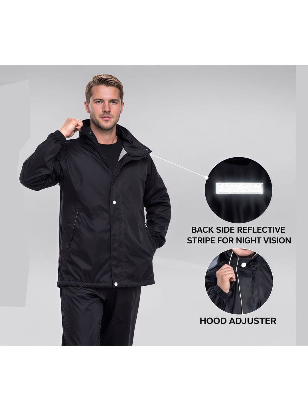 CAMISON Waterproof Hooded Rain Jacket thumbnail 3