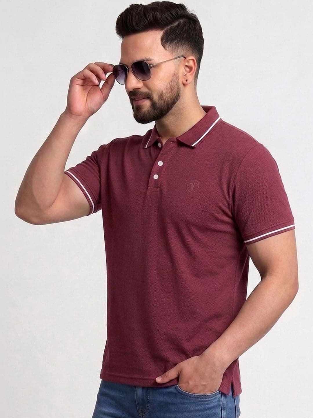 TB BLUE Men Polo Collar Slim Fit T-shirt thumbnail 4