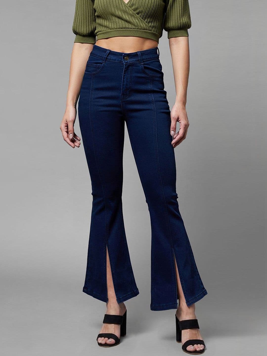 Mast & Harbour Women Bootcut High Rise Clean Look Regular Stretchable Denim Jeans - view 1