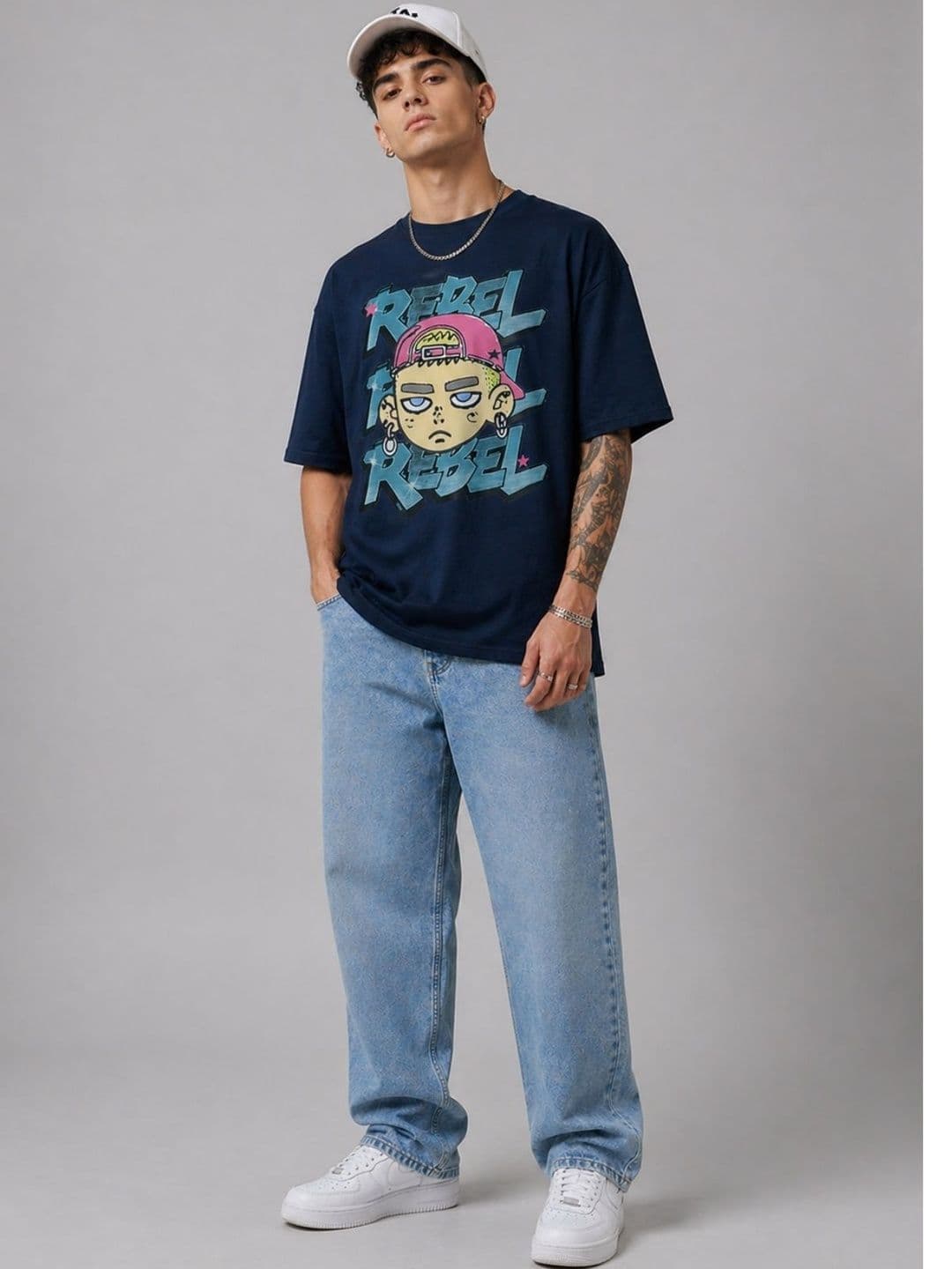 CAPTCHA Men Printed Drop-Shoulder Sleeves T-shirt thumbnail 4