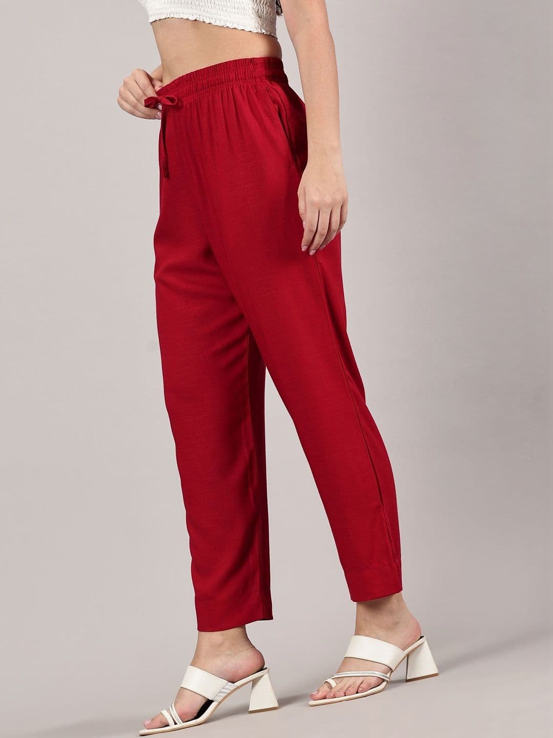 Sadda Fashion Women Relaxed Fit Mid Rise Trousers thumbnail 5