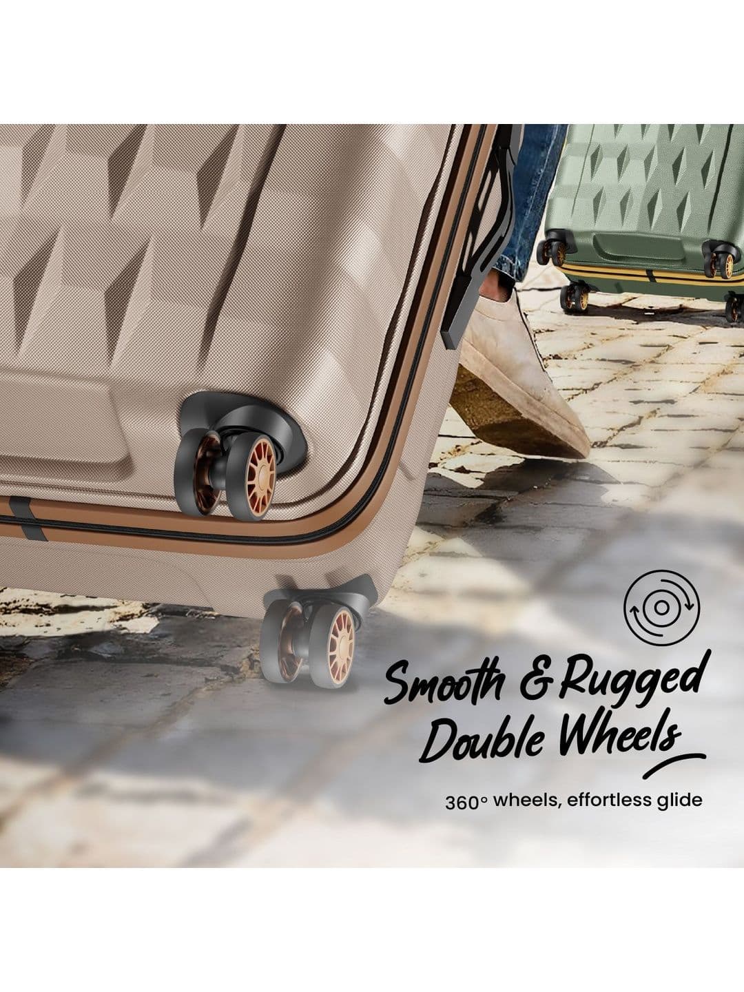 Aristocrat Unisex Comet Champagne Set of 2 S-M Hard Luggage Check-in Trolley thumbnail 3
