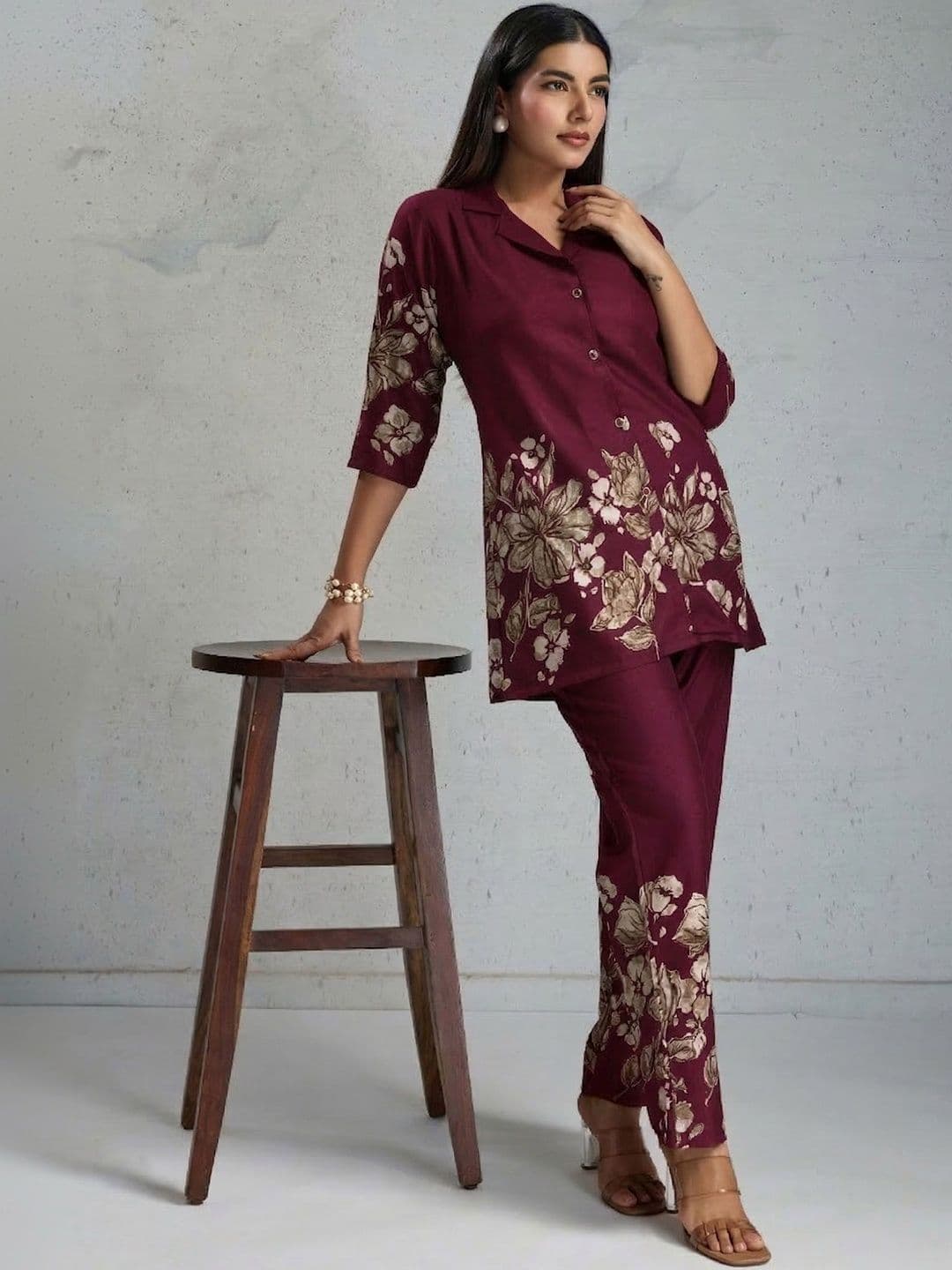 HERE&NOW Floral Printed Tunic with Trousers thumbnail 2