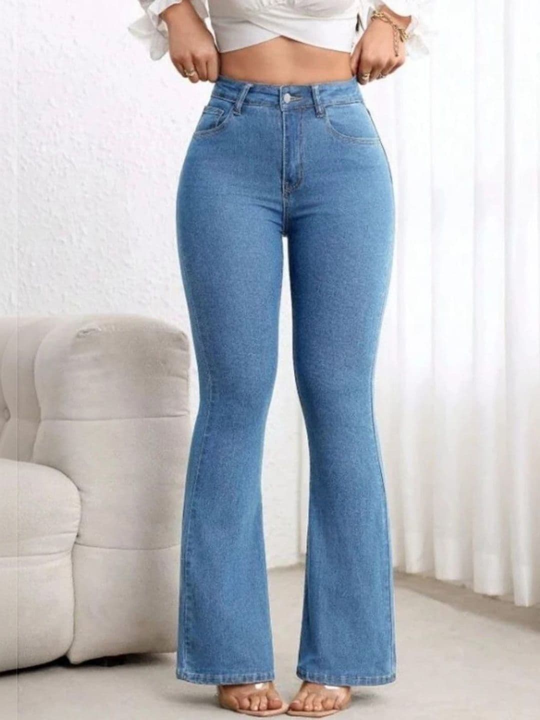 HERE&NOW Women Bootcut High-Rise Stretchable Jeans - view 1