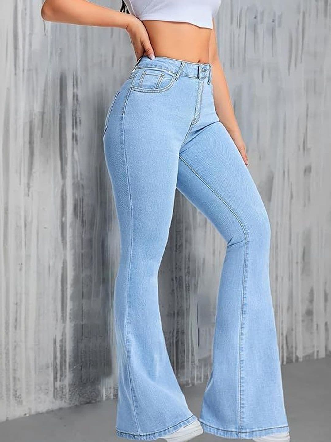 HERE&NOW Women Bootcut High-Rise Stretchable Jeans thumbnail 2