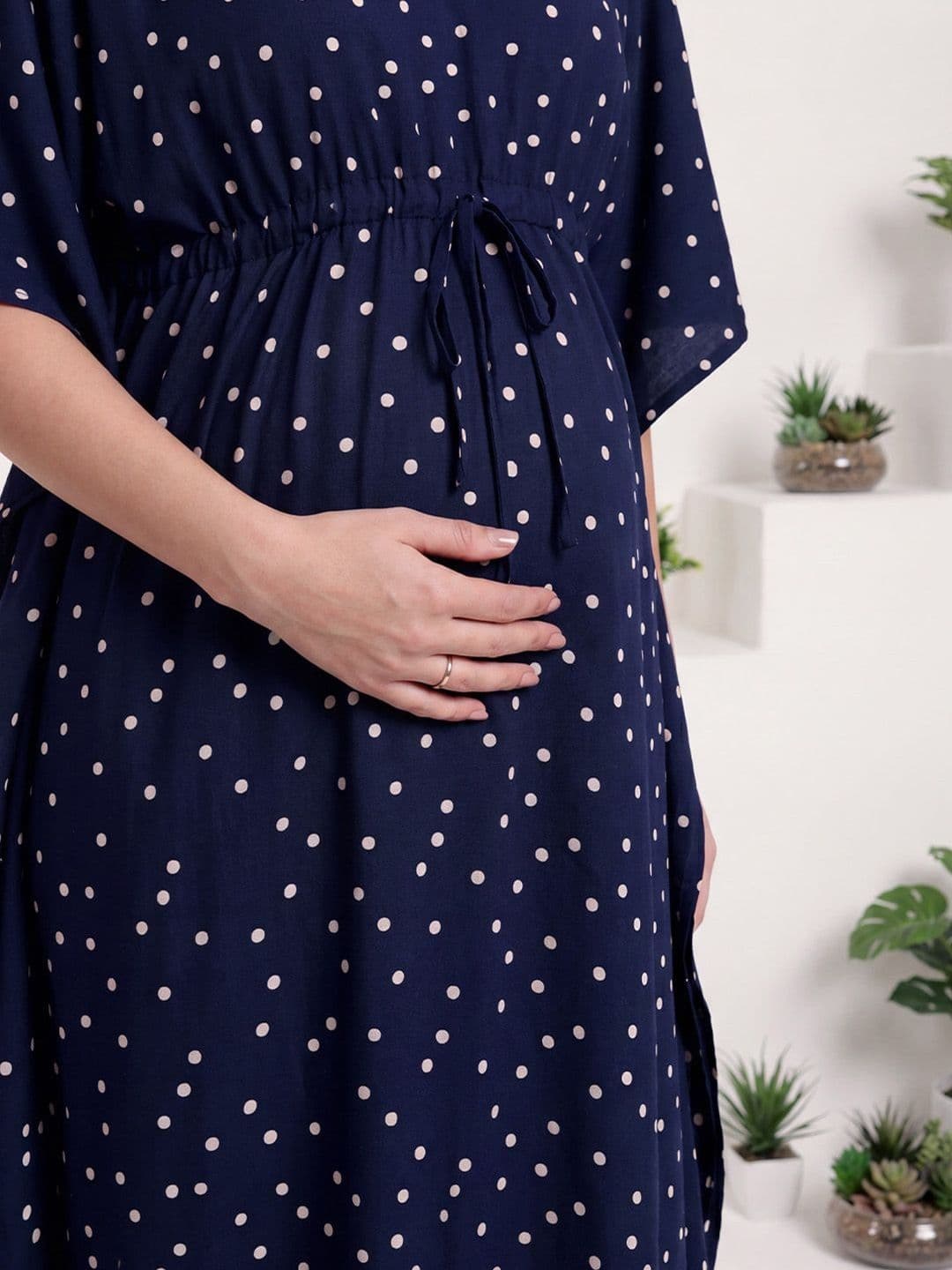 Secret Wish Printed Rayon Maternity Maxi Kaftan Nightdress thumbnail 4