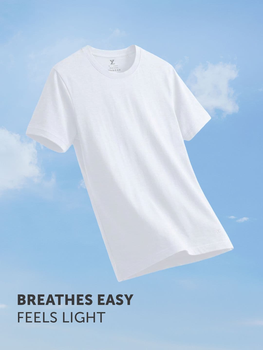XYXX Men White Pace Intellieaze Cotton Crew Neck Lounge Tshirts thumbnail 3