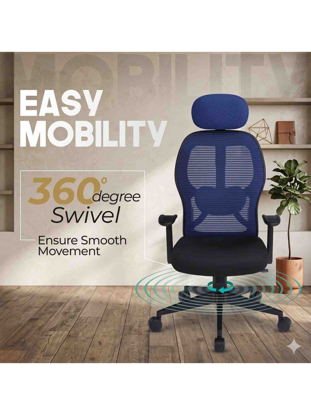COZY CUB Blue & Black Adjustable Seat Height Study Arm Chair thumbnail 3