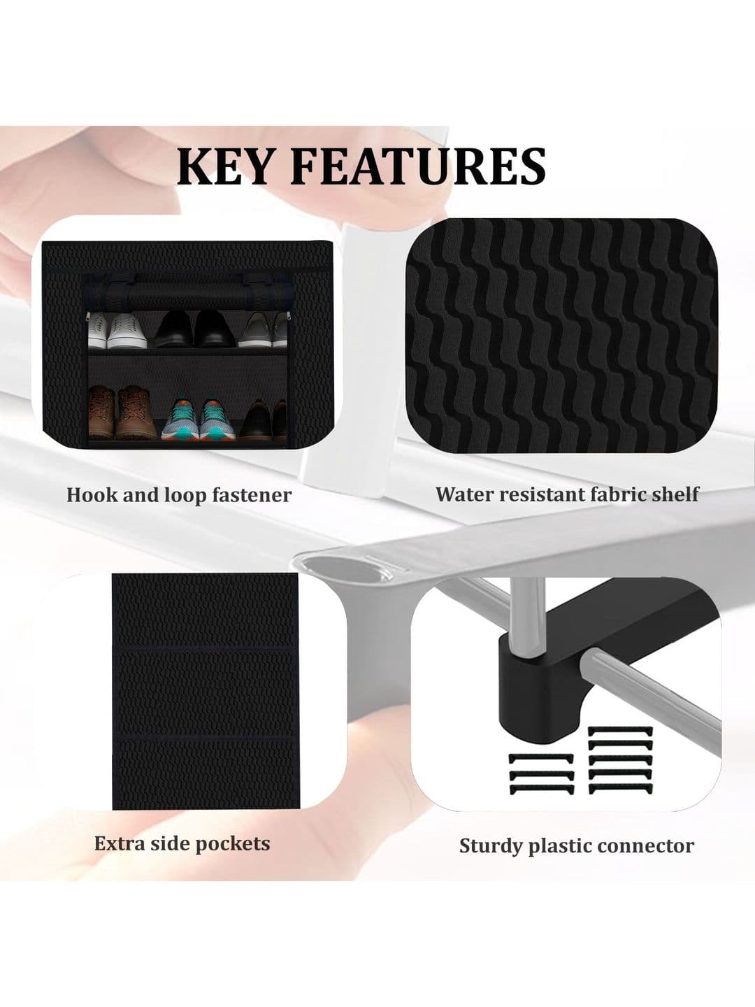 Urban Choice 4-Layers Metal Collapsible Shoe Stand thumbnail 4