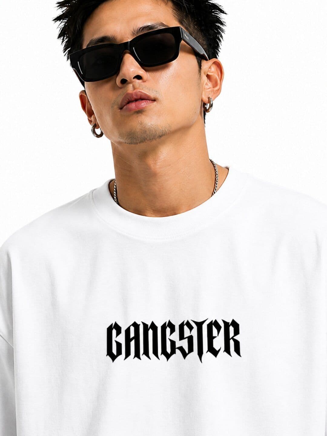 HASTEN Men's Oversized Typography Print T-shirt thumbnail 4
