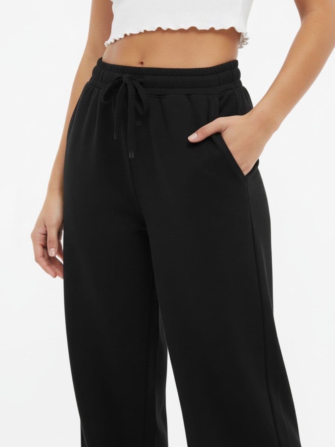 SZN Pack Of 2 Women Straight Fit High-Rise Easy Wash Trousers thumbnail 7