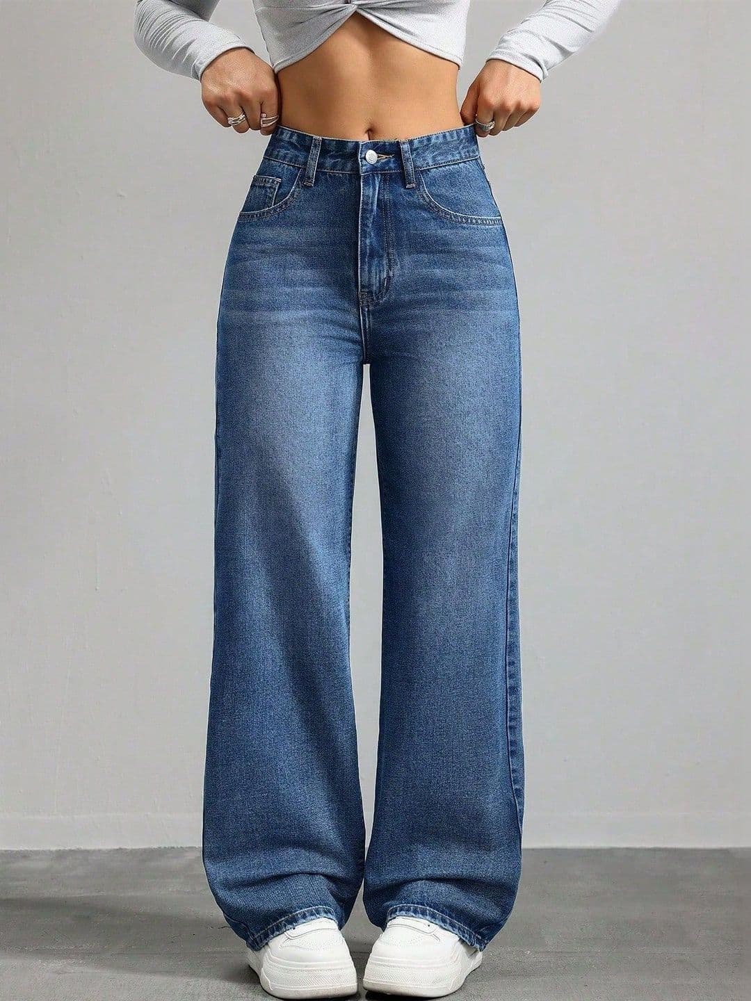 Crazeis Women Comfort Straight Fit High-Rise Light Fade Acid Wash Stretchable Jeans - view 1