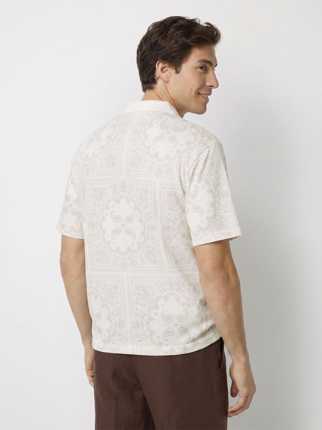 Mast & Harbour Floral Printed Relaxed Fit Polo Collar T-shirt thumbnail 3