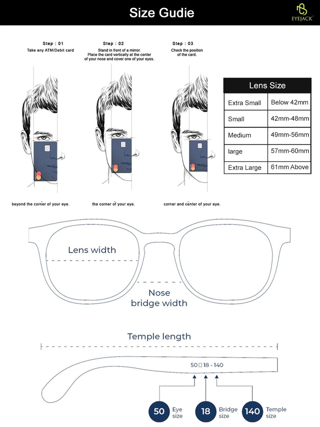 Eyejack by Voyage Unisex Square Sunglasses with UV Protected Lens 98018CL1152 thumbnail 5