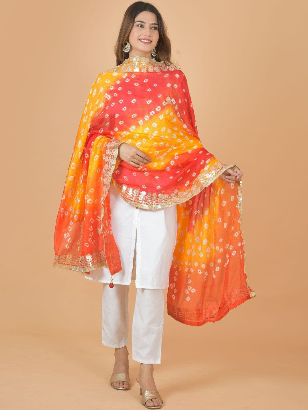 Kuhika Dyed Art Silk Dupatta with Zari thumbnail 5