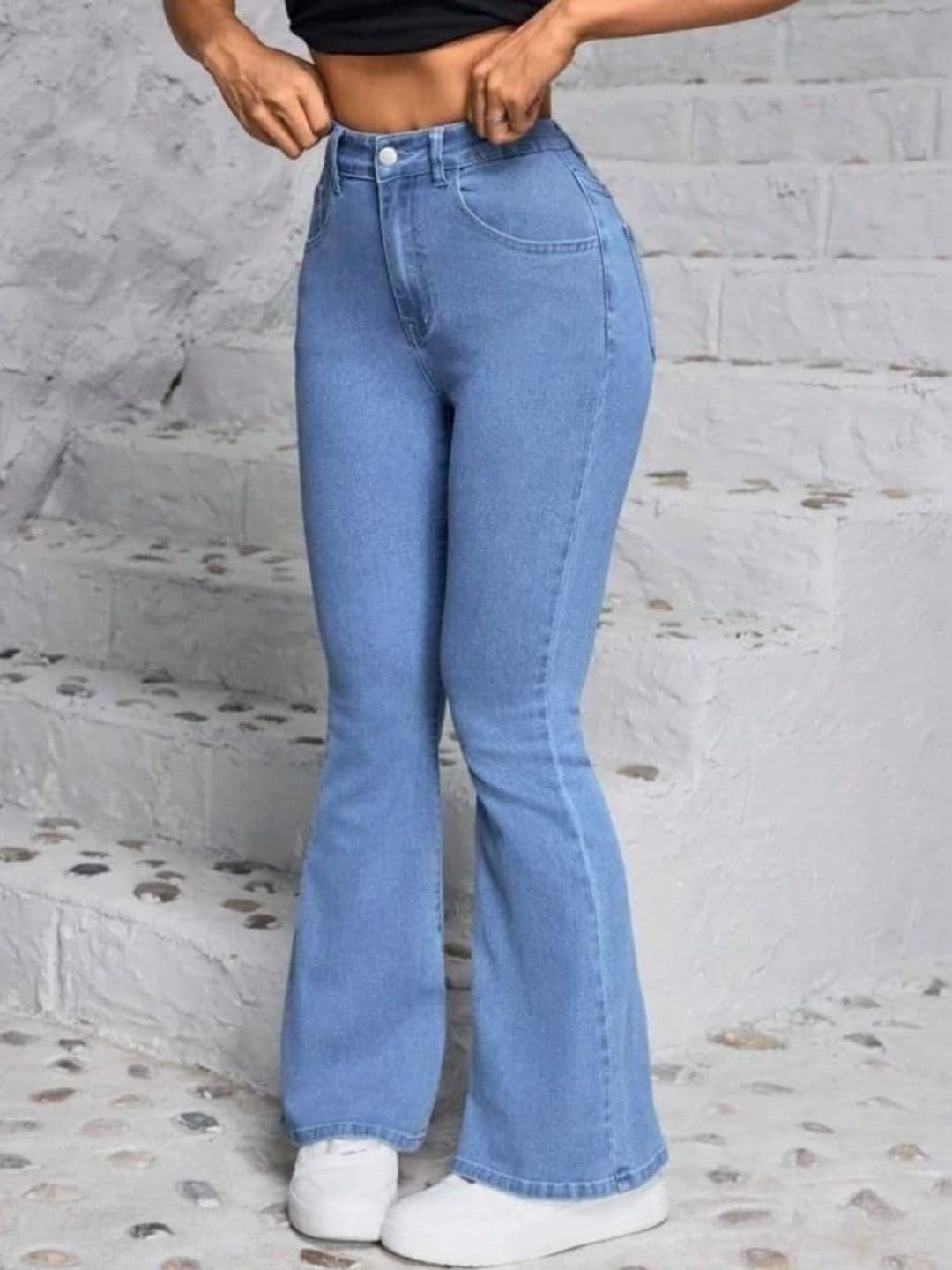 HERE&NOW Women Bootcut High-Rise Stretchable Jeans thumbnail 3