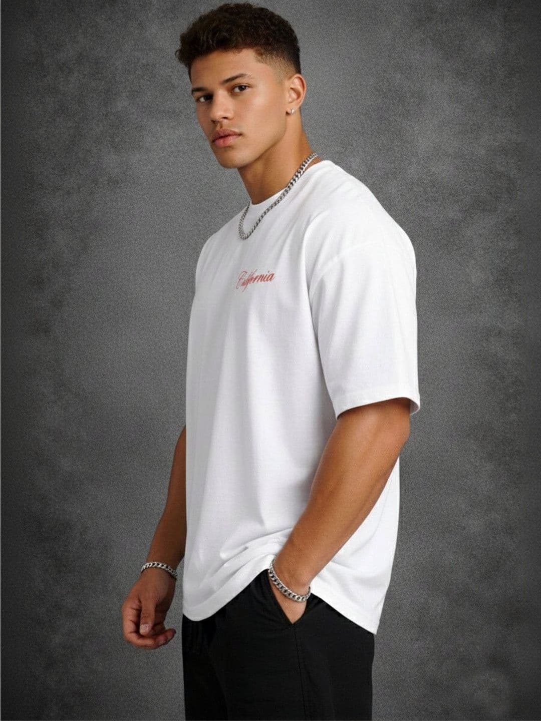 The Roadster Lifestyle Co Printed Pure Cotton Round Neck Oversized Tshirt thumbnail 2