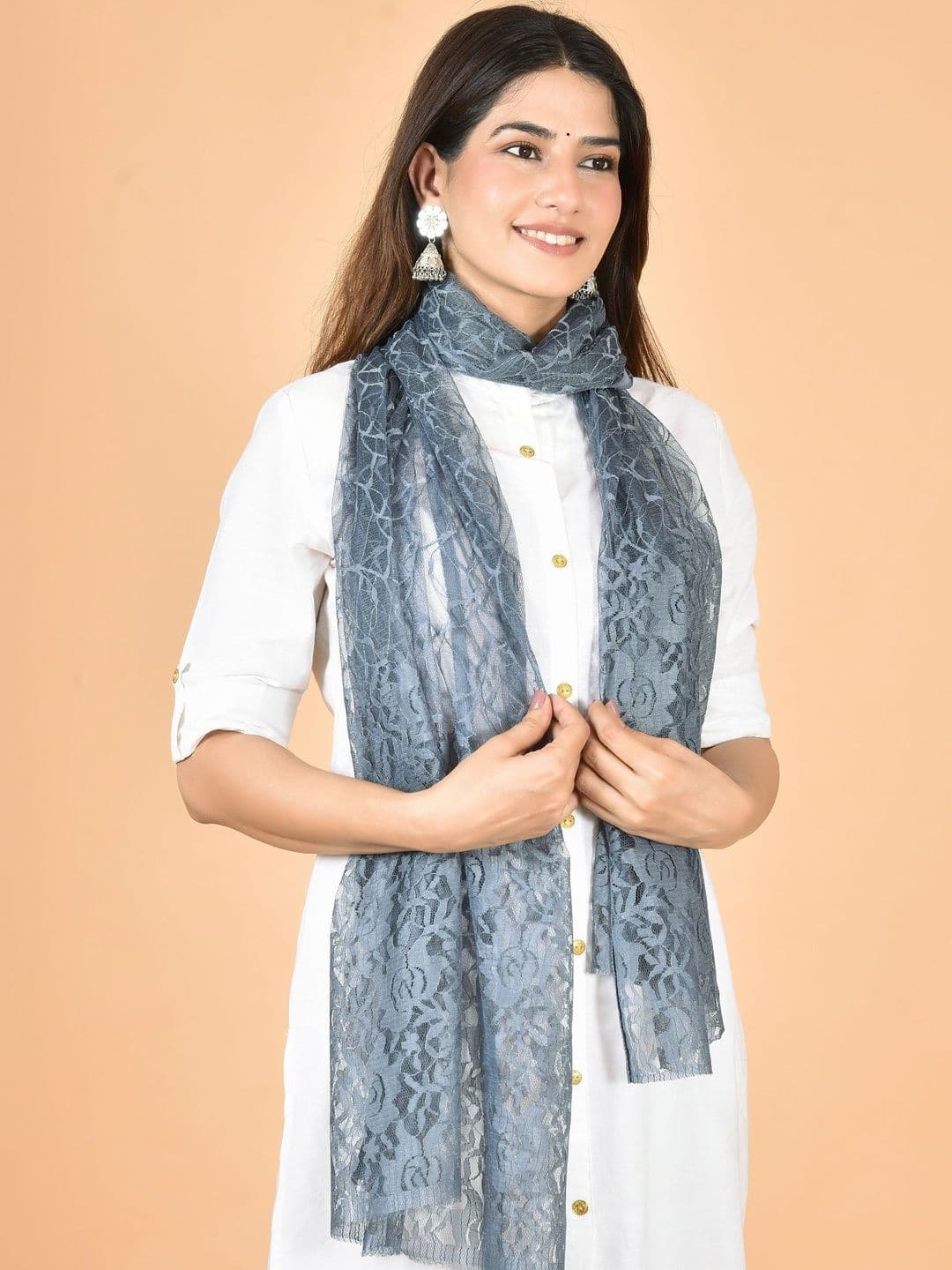 Kuhika Pack Of 2 Woven Design Dupatta thumbnail 2