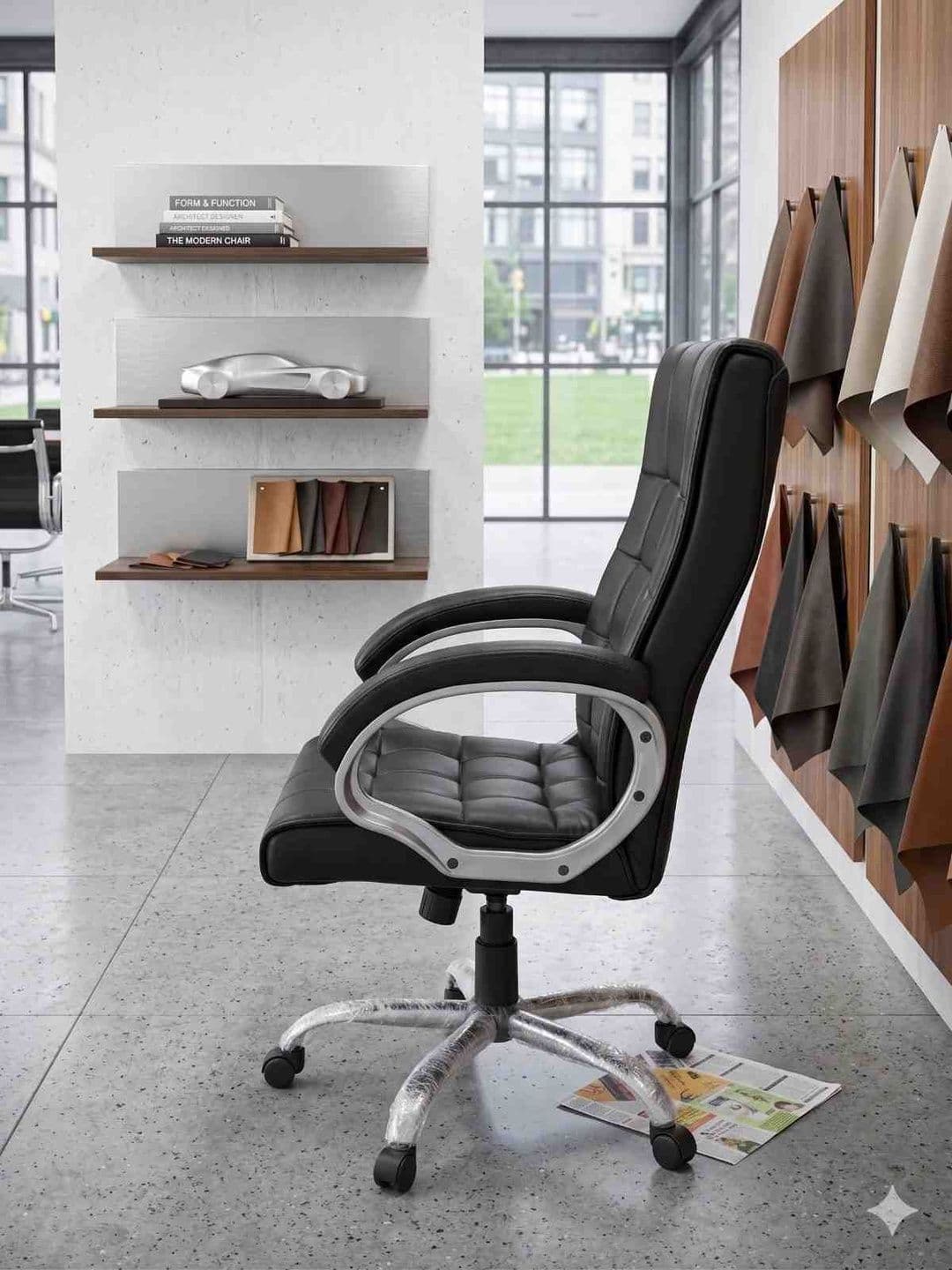 COZY CUB Black Leatherette Adjustable Seat Height Study Arm Chair thumbnail 4
