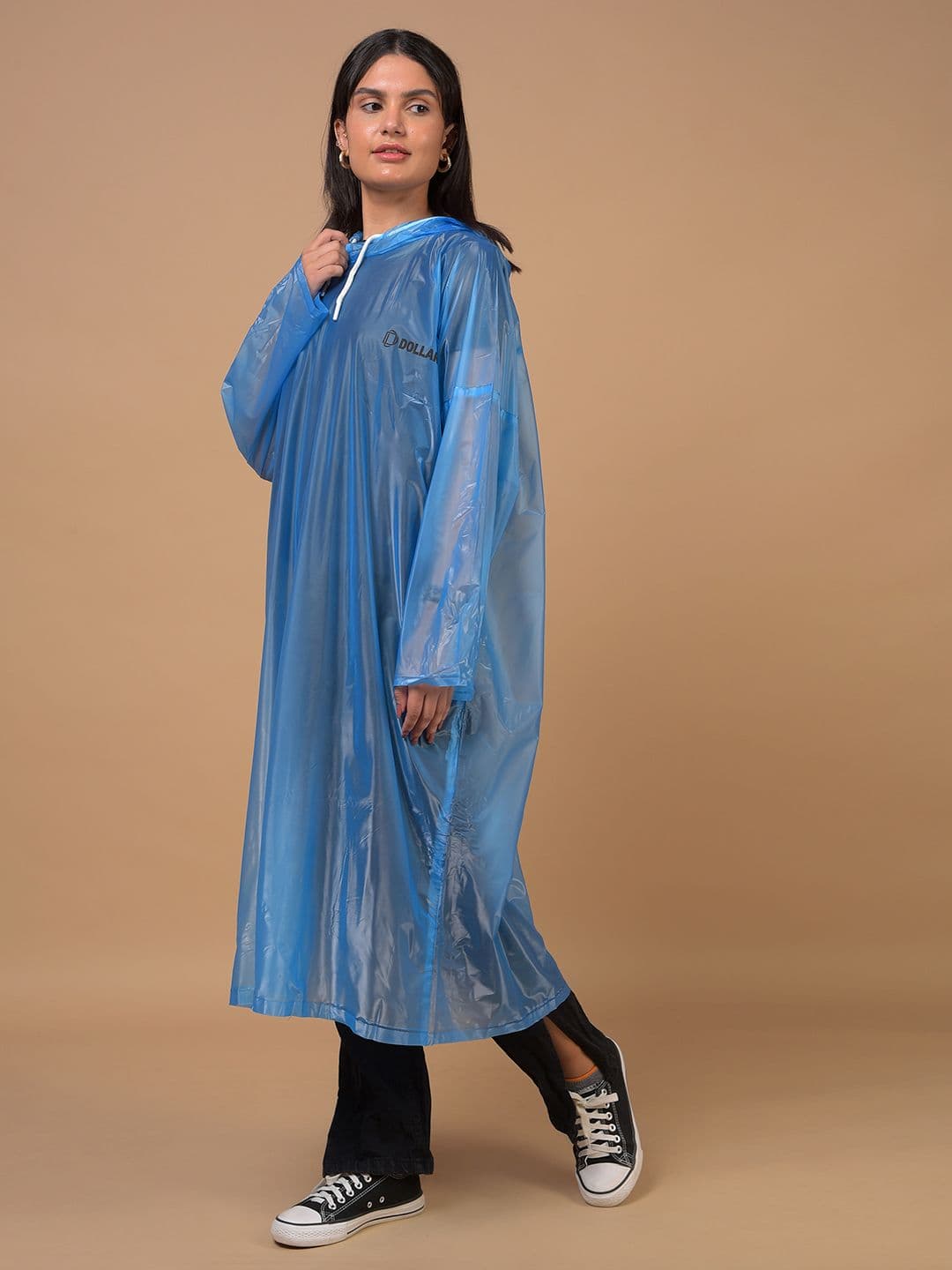 Dollar Unisex Waterproof PVC Rain Poncho with Adjustable Hood thumbnail 6