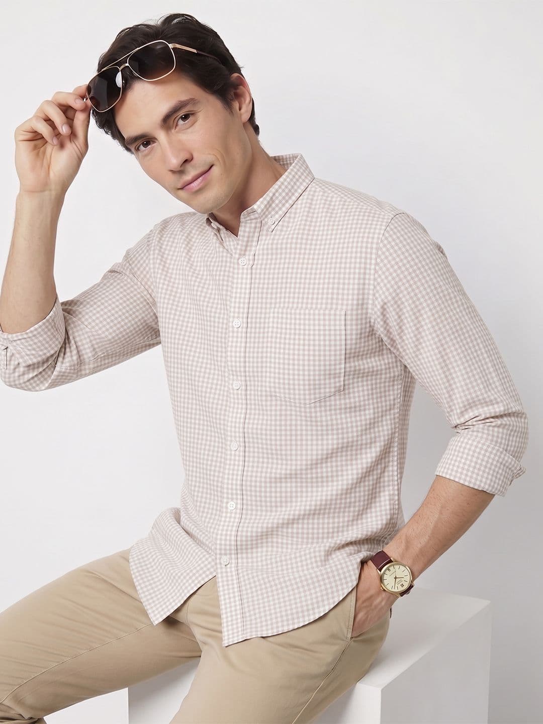 Mast & Harbour Checked Pure Cotton Casual Shirt thumbnail 4