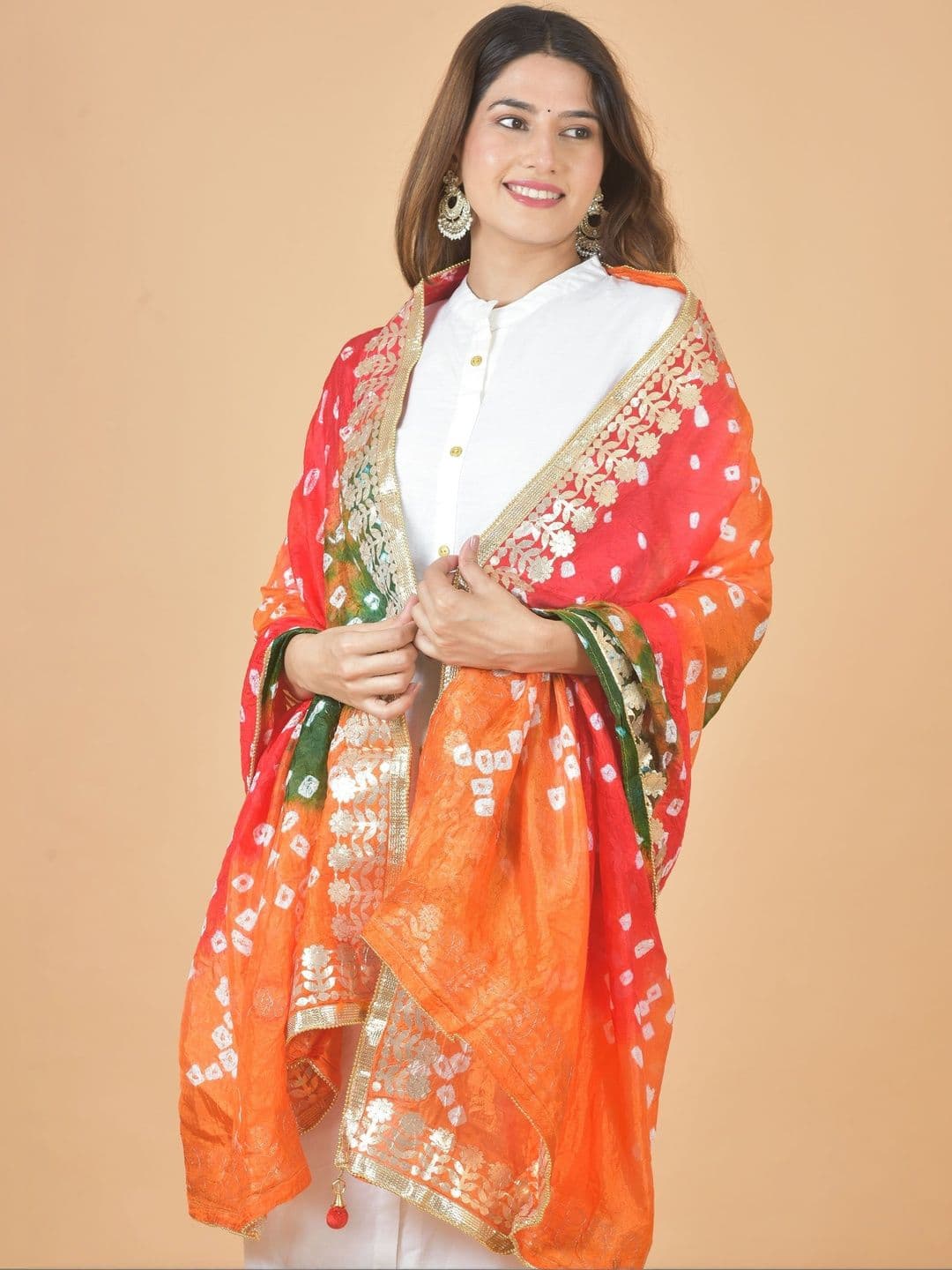 Kuhika Dyed Art Silk Dupatta with Zari thumbnail 3