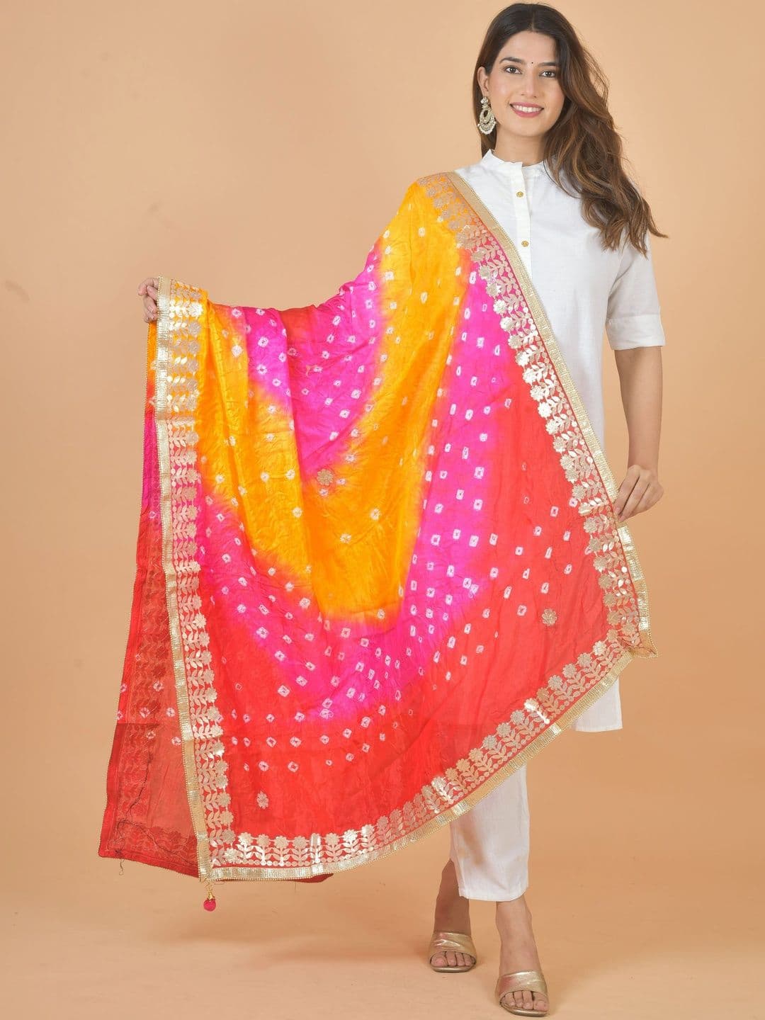 Kuhika Dyed Art Silk Dupatta with Gotta Patti - view 1