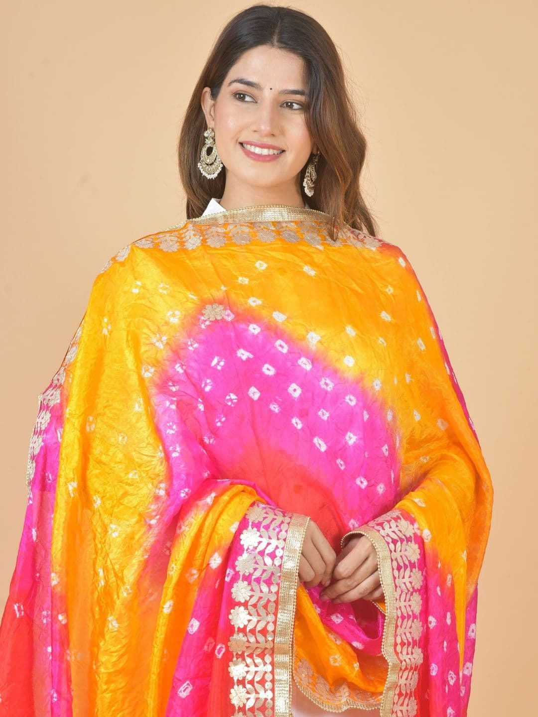 Kuhika Dyed Art Silk Dupatta with Gotta Patti thumbnail 3