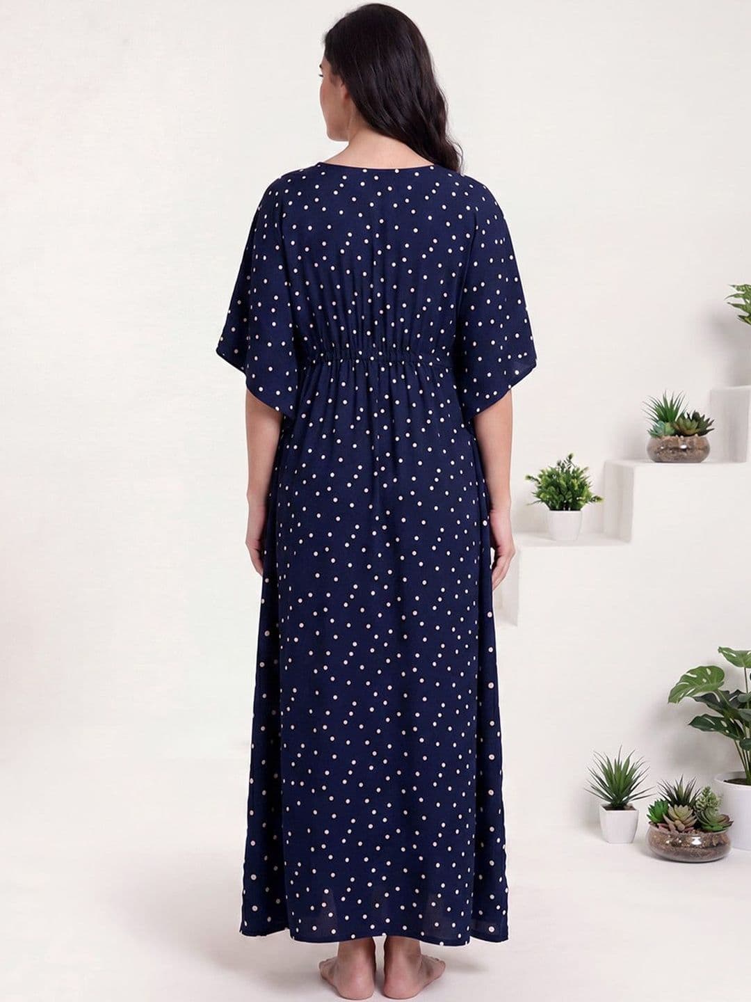Secret Wish Printed Rayon Maternity Maxi Kaftan Nightdress thumbnail 6