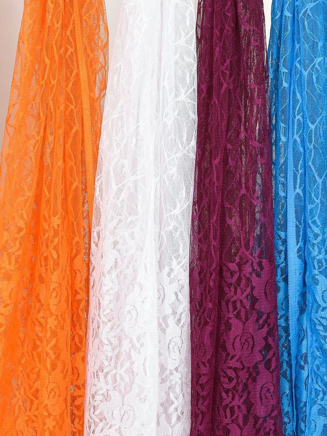Kuhika Pack Of 4 Woven Design Dupatta thumbnail 4