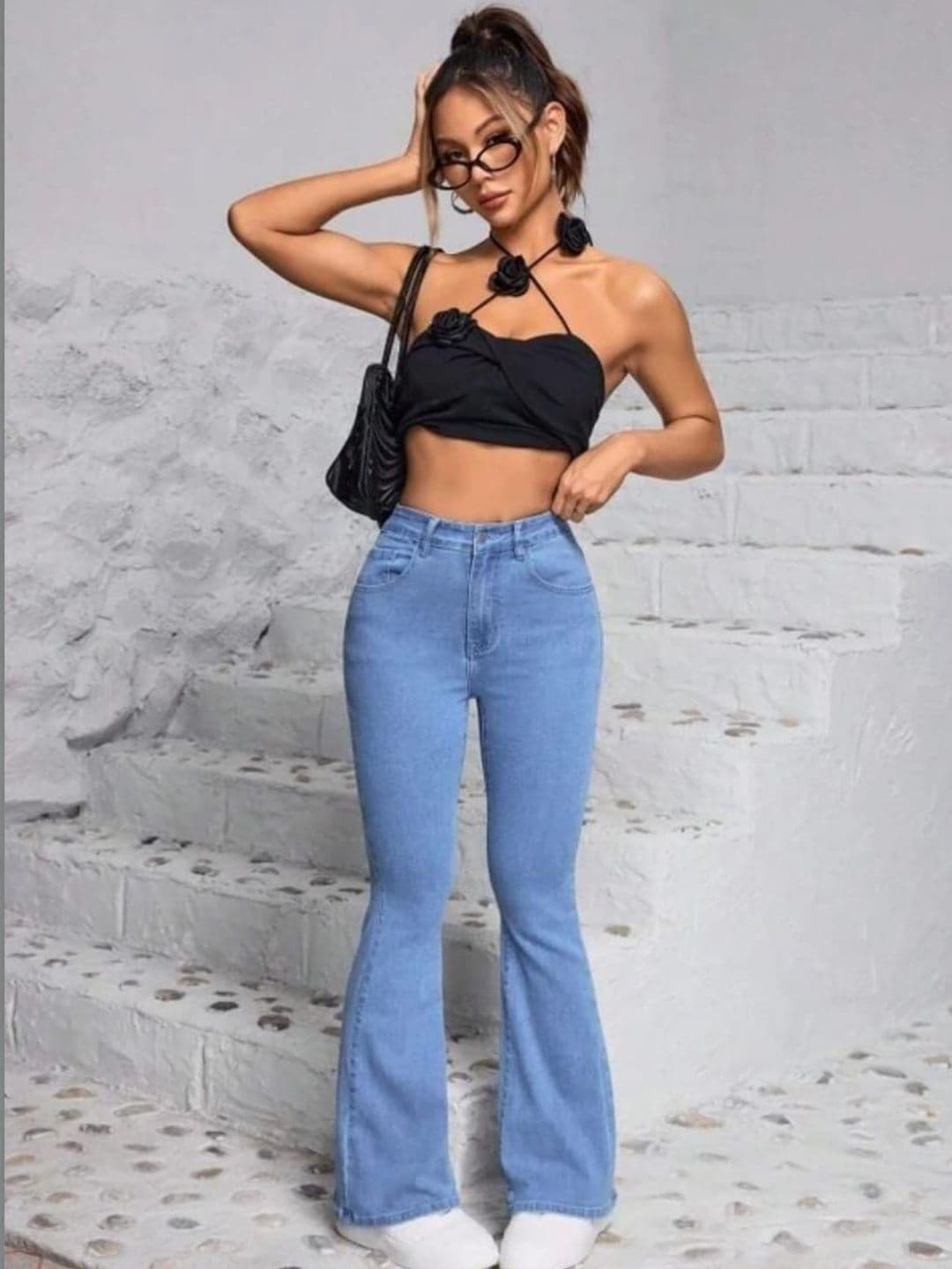 HERE&NOW Women Bootcut High-Rise Stretchable Jeans thumbnail 2