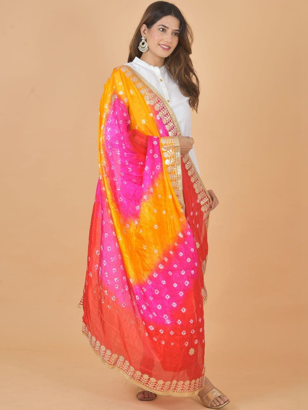 Kuhika Dyed Art Silk Dupatta with Gotta Patti thumbnail 5