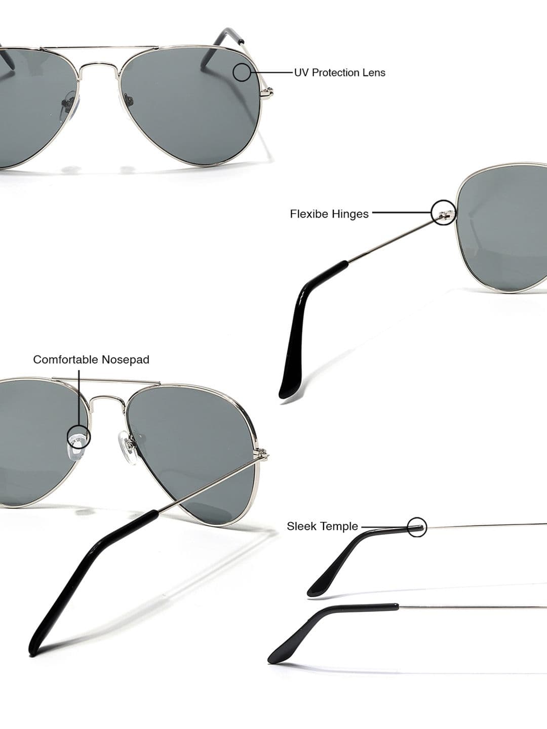 Eyejack by Voyage Unisex Aviator Sunglasses with UV Protected Lens 3025CL980 thumbnail 4