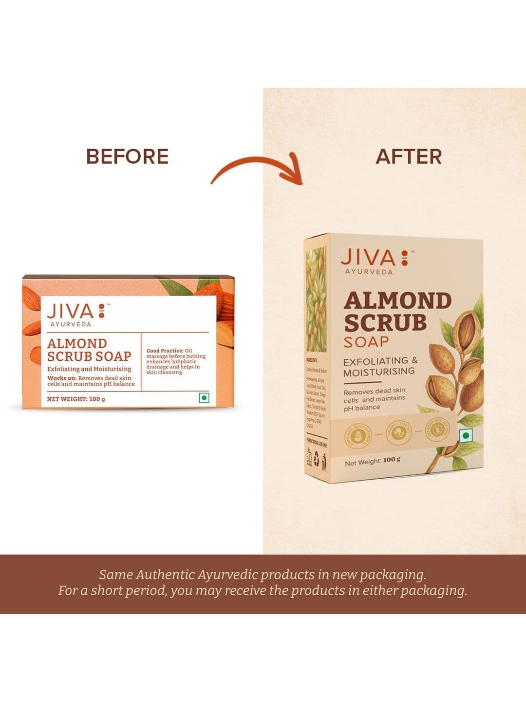 Jiva Set Of 4 Ayurveda Exfoliating & Moisturising Almond Scrub Soaps -100 g Each thumbnail 3
