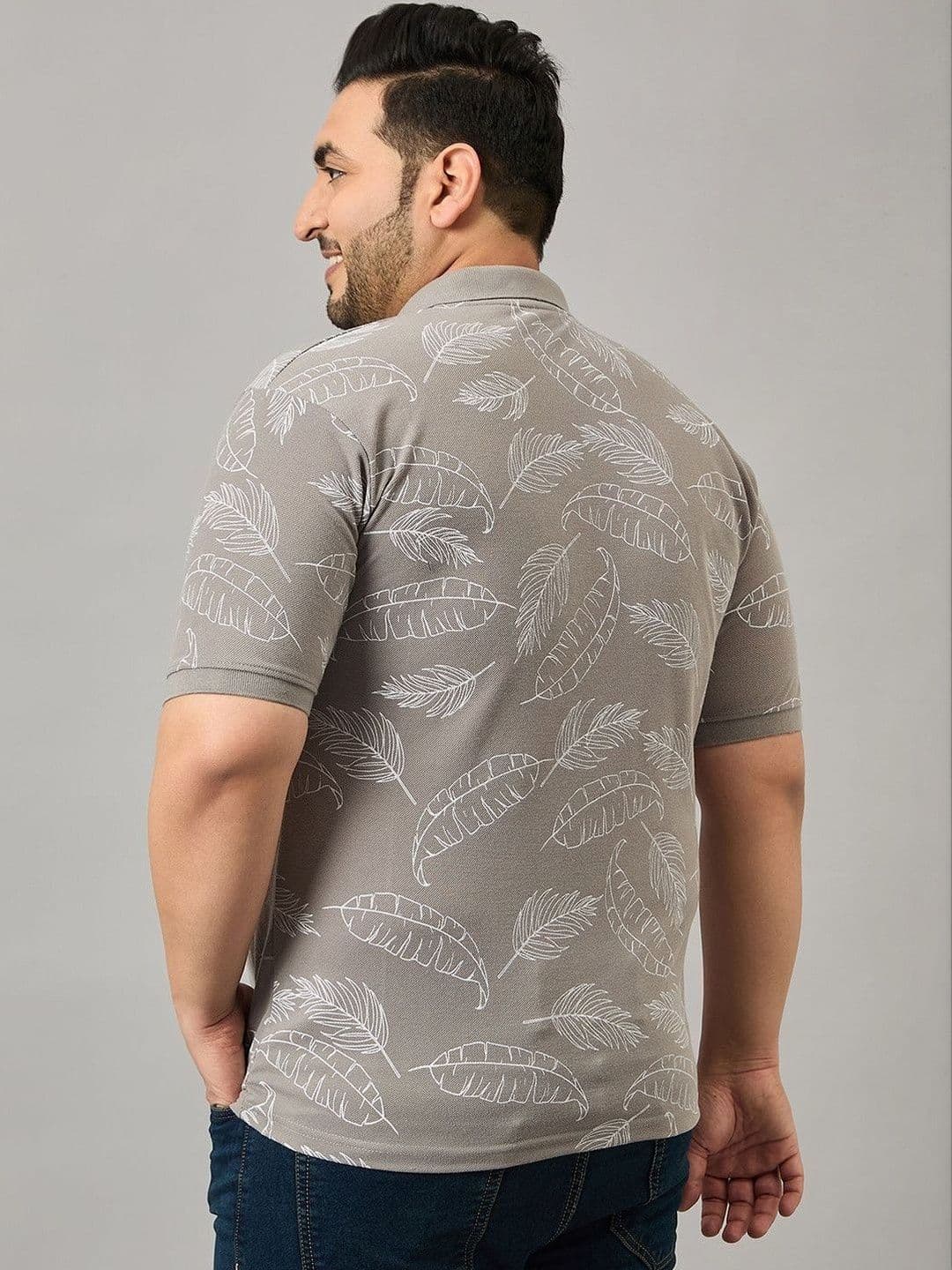 SZN Men Printed Polo Collar Tropical T-shirt thumbnail 2