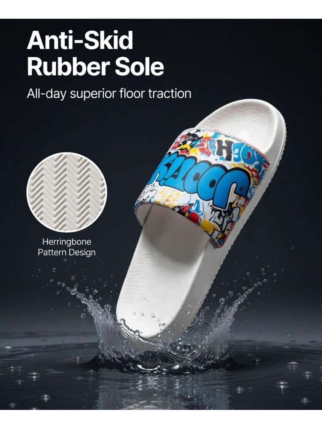 JOOTIYAPA Men Printed Flip Flops Sliders thumbnail 3