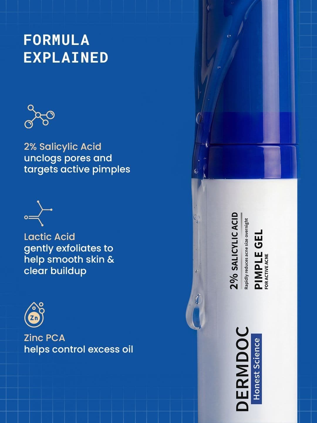 DermDoc Set Of 2 SPF 50 Peach Tinted Sunscreen -50 g & 2% Salicylic Acid Pimple Gel - 5ml thumbnail 5