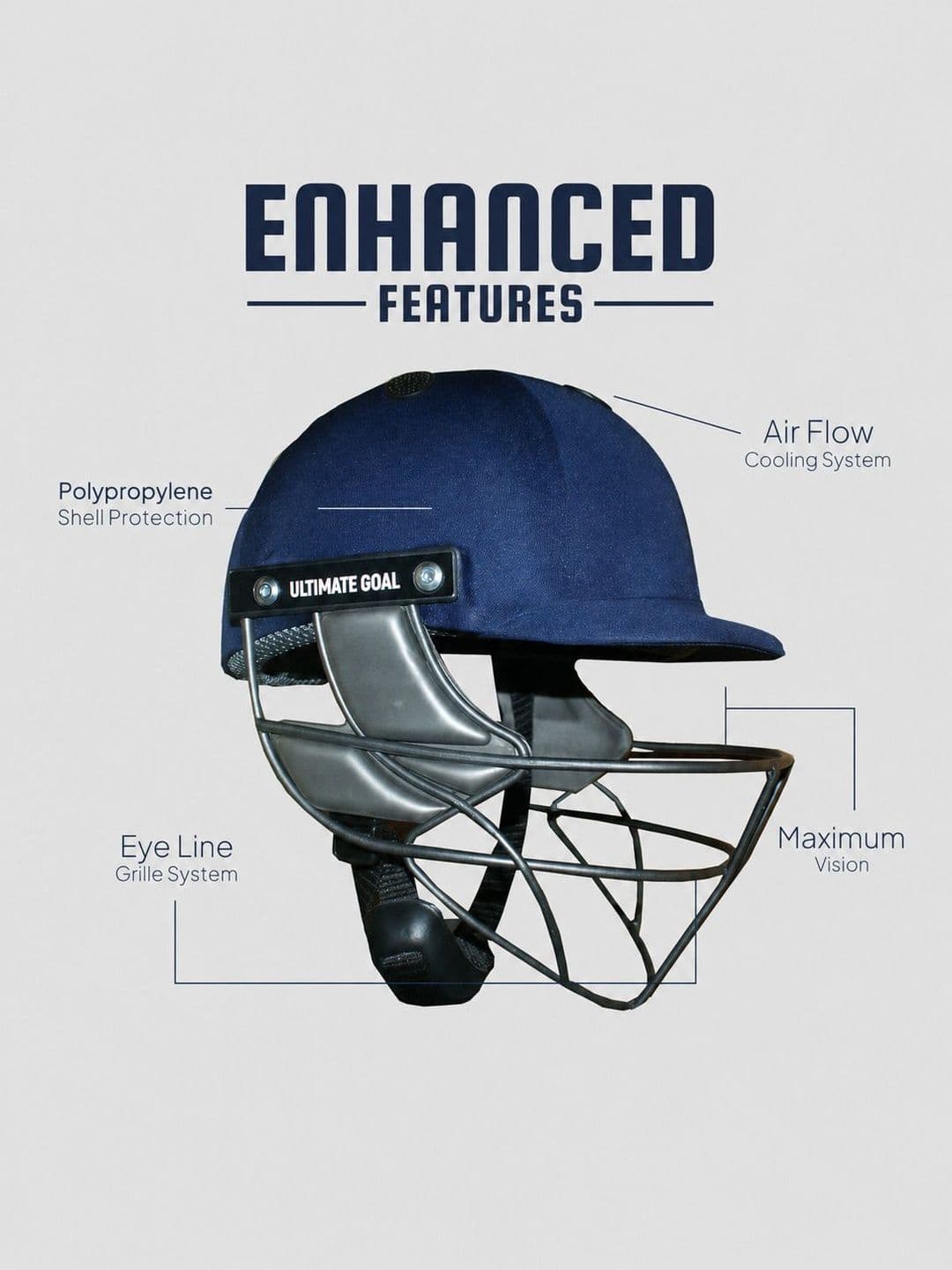 UG SPORTS Signature Series Full Face Scratch Resistant Cricket Helmet thumbnail 3