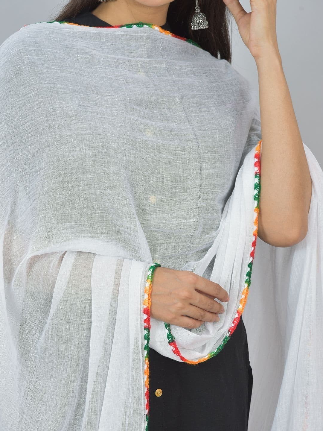 Kuhika Pack Of 3 Dupatta with Thread Work thumbnail 5